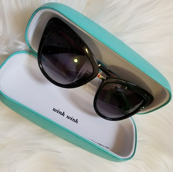 Kate Spade Cissy Cat Eye Crystal Gold Sunglasses - Picture 6 of 8